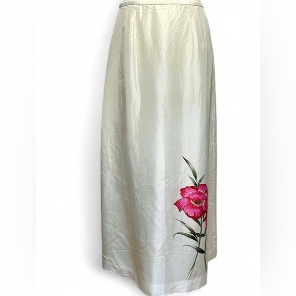 Ann Taylor 100% Silk Cottagecore Fairy Floral Maxi Skirt - Size 8 - Picture 7 of 8